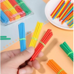 5 cm short cylindrical wooden sticks, 5 colors, 100 pieces